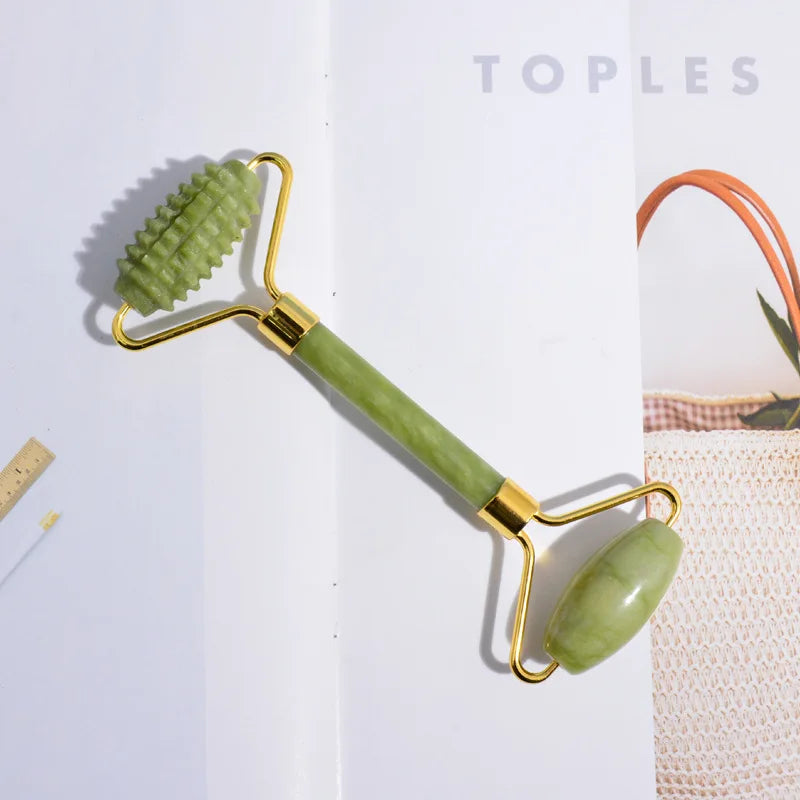 2 stücke Jade Massagegeräte Für Gesicht Körper Gua Sha Schaber Schönheit Gesichts Roller Set Natürliche Gouache Stein Massage Abnehmen Hautpflege heben So ist Leben