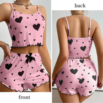 Lässige, weiche, kurze Nachtwäsche-Tanktops mit Liebesdruck - So ist Leben