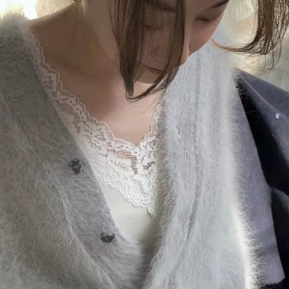 Spitzen‑Langarmshirt im französischen Stil für kreative Frauen So ist Leben