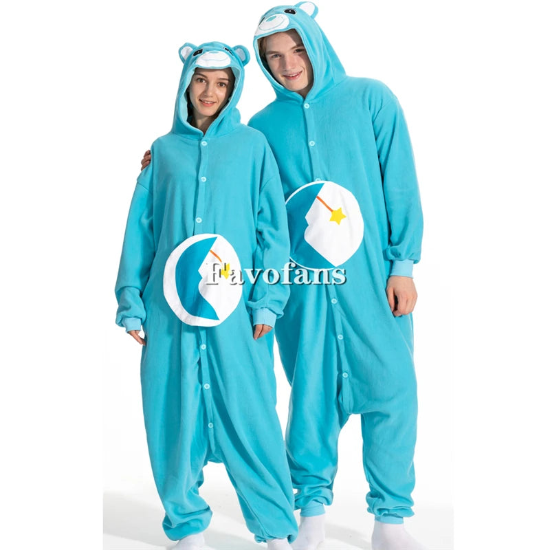 Favofans Tier-Kigurumi für Erwachsene Frauen Bären-Onesies Pyjamas Halloween-Kostüme Cosplay-Jumpsuit Weihnachtsgeschenk So ist Leben