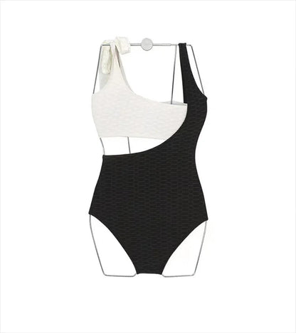 Aushöhlen Einteiliger Badeanzug Frauen Sommer Sexy One-Shoulder Beachwear Badeanzug Frauen Hot Spring Beach Resort Bademode So ist Leben
