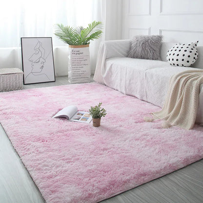 Weißer flauschiger Flurteppich Modernes Wohnzimmer - So ist Leben