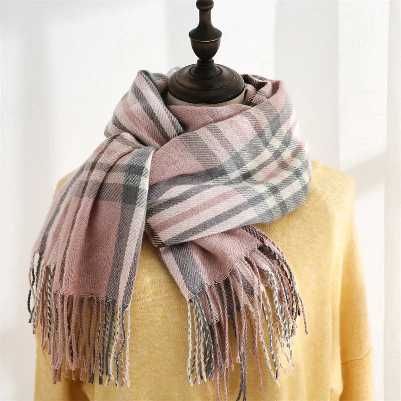 Warmer Winterschal, langer Schal mit Karomuster für Damen, weiches Wärmespeicherungssign, unverzichtbar für kaltes Wetter So ist Leben