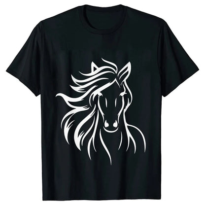 New Fashion Men Women T Shirt Horse Heartbeat Design Adults Children's Clothing Fashion Harajuku Horse Lover Tee T-Shirt Gifts So ist Leben
