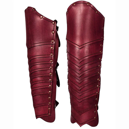 Mittelalterliche Elfenritter Leder Bein Schienbeinschoner Rüstung Gamaschen Römischer Gladiator Wikinger Krieger Cosplay Kostüm Halloween Party Requisiten So ist Leben
