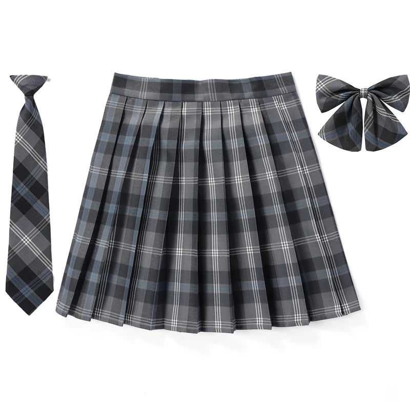 Frauen Hohe Taille Gefaltete Rock Plaid Krawatte Sommer Neue Harajuku Preppy Mini EINE Linie Japanische Schule Uniformen Mädchen Kawaii Rock So ist Leben