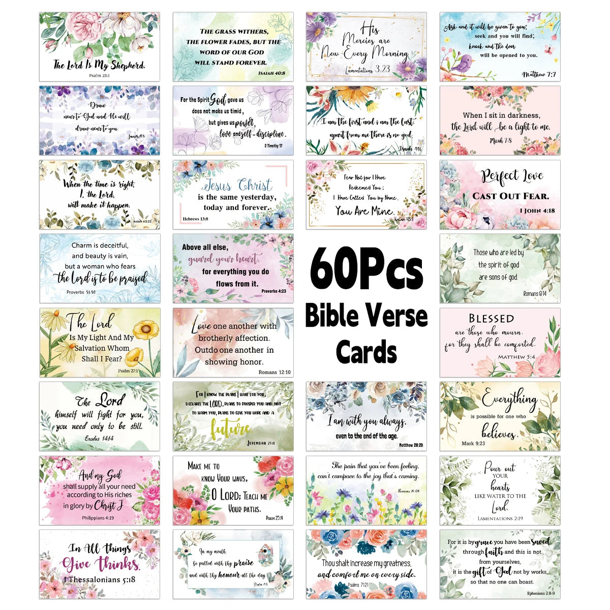 60 Stück Bibel-Schriftkarten, inspirierende Zitatkarten, christliche Geschenke, Ermutigungskarte für Studenten, Freunde, Bibelverskarten So ist Leben
