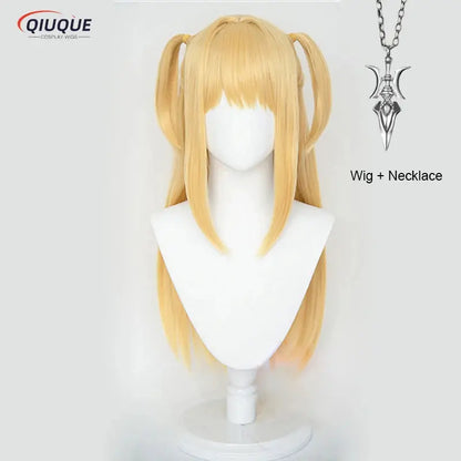 Misa amane cosplay perücke misamisa cosplay frauen 70cm lange goldene hitze beständige synthetische haar anime perücken perücken kappe - So ist Leben