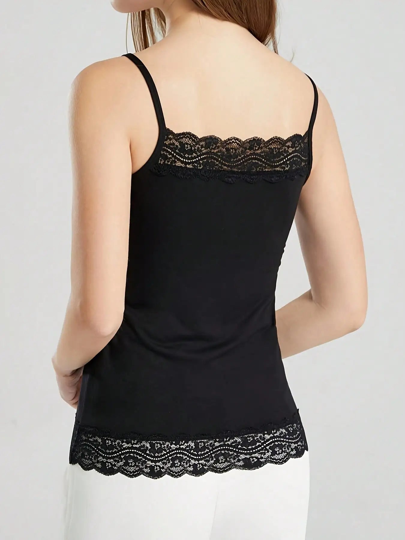 3-teiliges Damen-Cami-Tanktop mit Spitze und Blumenmuster, vielseitige und einfache Oberbekleidung, lässige, bequeme Sommeroberteile So ist Leben