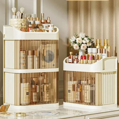 Make-up-Aufbewahrungsbox, großes Fassungsvermögen, Schminktisch, Aufbewahrungsregal, staubdicht, Kosmetik-Organizer, Kosmetikbehälter, Schubladen-Organizer So ist Leben