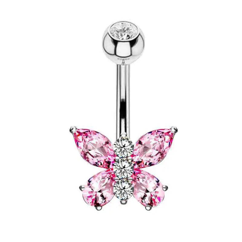 1PCS Rosa Krone Bauchnabel Ringe Schmuck Edelstahl Herz Nabel Piercing Barbell Kristall Nette Bauch Ringe Für Frauen Mädchen So ist Leben