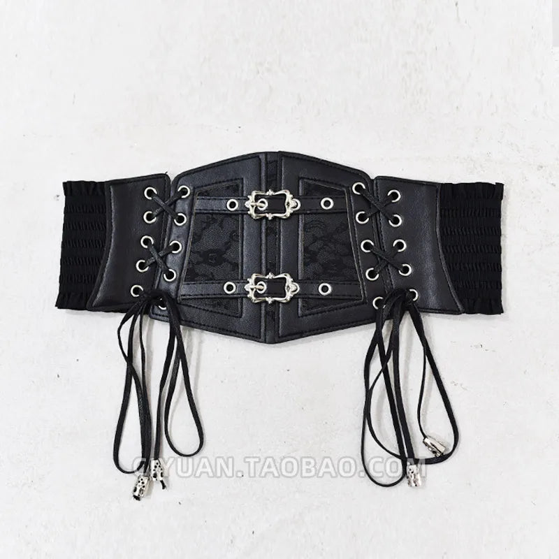 LOLITA Punk Gothic Steam Lace Quaste Tie Taillengürtel geraffte Taille getragen mit Accessoires und Gürtel So ist Leben
