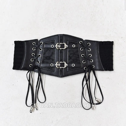 LOLITA Punk Gothic Steam Lace Quaste Tie Taillengürtel geraffte Taille getragen mit Accessoires und Gürtel So ist Leben