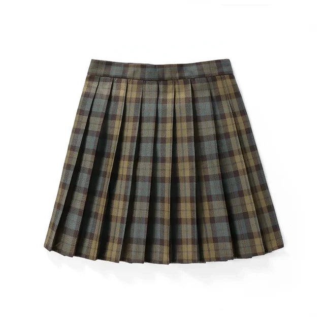 Sommer Frauen Hohe Taille Gefaltete Plaid Röcke Mini Tennis Rock Harajuku JK Japanische Schuluniform Kurze A-Line Mini Rock Mädchen So ist Leben
