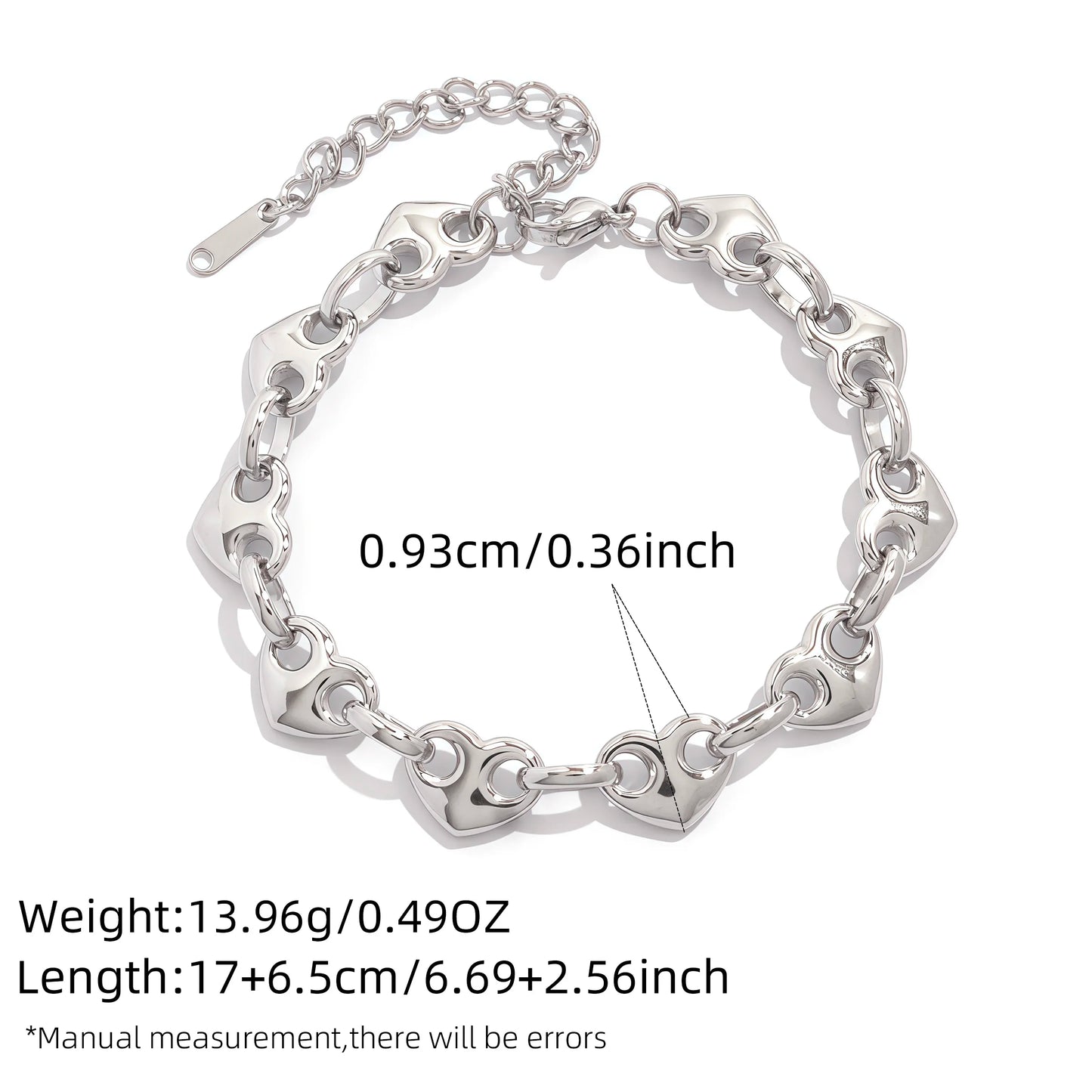 Minimalistisches, klassisches, zweifarbiges Herz-Knopf-Armband aus 18 Karat vergoldetem Edelstahl mit Herzknöpfen, stapelbares rundes Knopfarmband So ist Leben