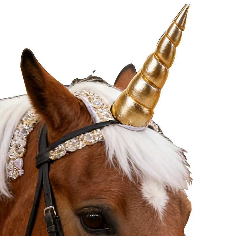 Set mit 2 Einhorn-Stirnbändern, verziert mit Hörnern und bunten Mähnen, bequem und ideal für Reitdekorationen So ist Leben