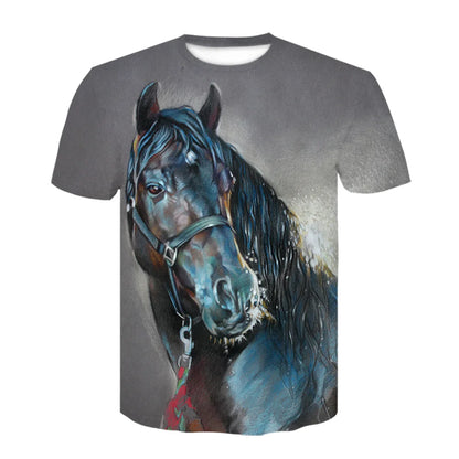 Neue 3d Tier T Hemd Männer Pferd Gedruckt Harajuku Casual Punk Rock Mode Streetwear O Neck Sportliche Atmungsaktive Leichte So ist Leben