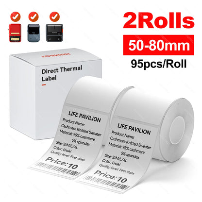 2 Rollen Niimbot B1 B21 B3S Etiketten-selbstklebendes Aufkleberpapier für Etikettendrucker, automatisches Klebepapier, Namenskarte, stationäre Markierung So ist Leben