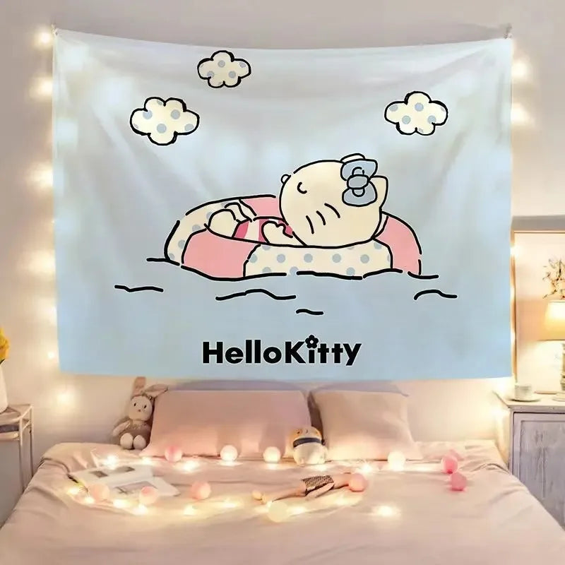 Hello‑Kitty Wandteppich im modernen Cartoon‑Stil