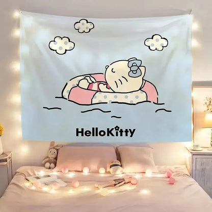 Hello‑Kitty Wandteppich im modernen Cartoon‑Stil