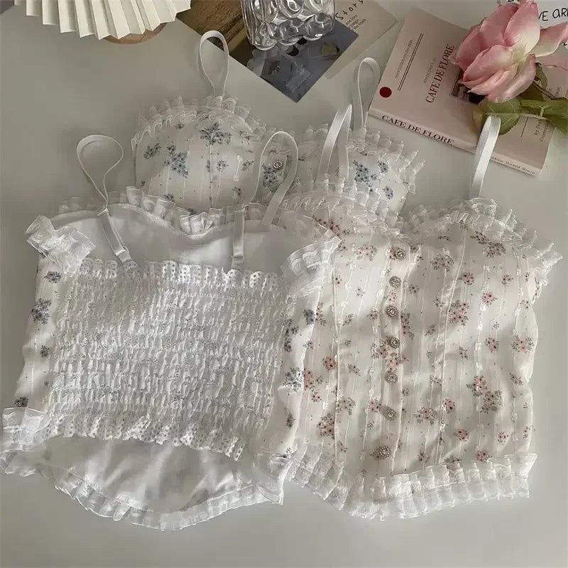 Florale Röhrenoberteile, französisches Holzohr-Saum-Unterhemd, atmungsaktive Spitzen-Tanktops für Damen, schöne Unterwäsche für den Sommer So ist Leben