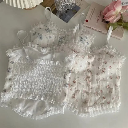 Florale Röhrenoberteile, französisches Holzohr-Saum-Unterhemd, atmungsaktive Spitzen-Tanktops für Damen, schöne Unterwäsche für den Sommer So ist Leben