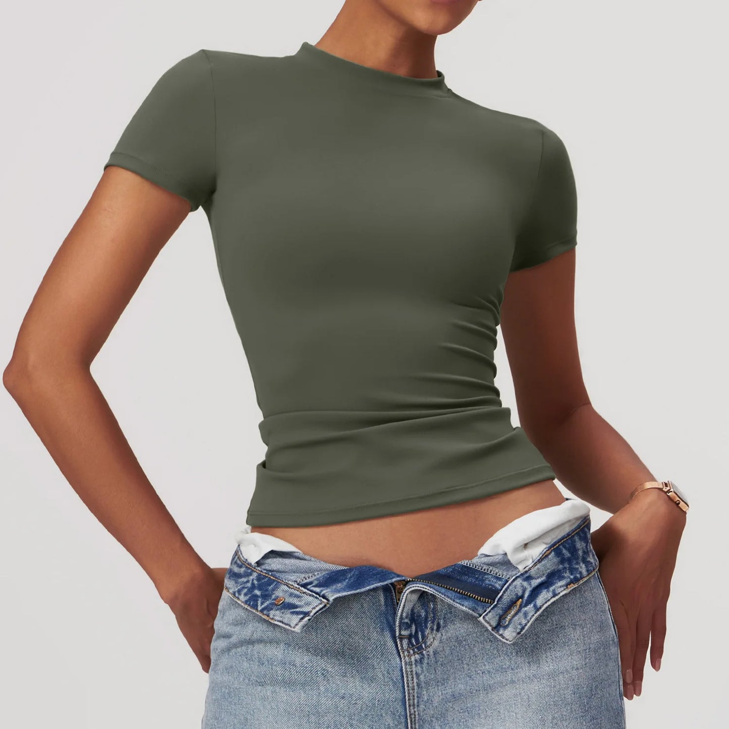 NCLAGEN Damen-Laufsport-T-Shirt, Sommer, kurzärmelig, Rundhalsausschnitt, atmungsaktiv, dehnbar, für Fitnessstudio, Yoga, schlank, Fitness, aktives Top-T-Shirt So ist Leben
