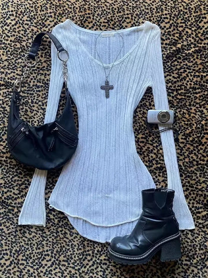 Einfarbiges Kleid mit Schleife und Dekoration, modisches Spitzenrand, lässiges Y2K-Top, emotionales Mädchen, urbane Schönheit, schickes, schlankes, süßes Straßenfrauenkleid So ist Leben