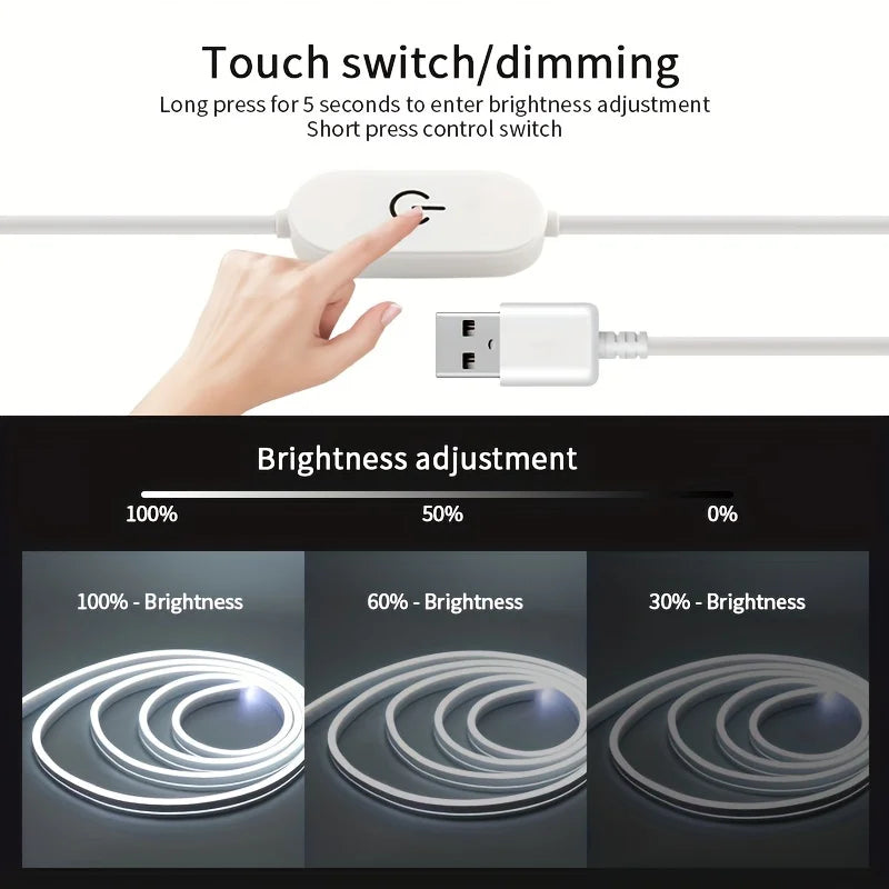 Neon LED Licht Streifen Smart Touch Sensor Schalter Dimmbare Neon Zeichen Flexible Led Band Wasserdichte Seil Rohr Lampe Hintergrundbeleuchtung Dekor So ist Leben