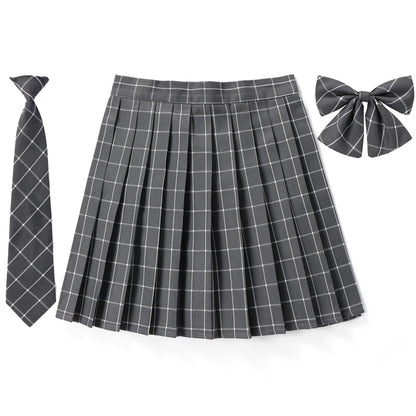 Frauen Hohe Taille Gefaltete Rock Plaid Krawatte Sommer Neue Harajuku Preppy Mini EINE Linie Japanische Schule Uniformen Mädchen Kawaii Rock So ist Leben