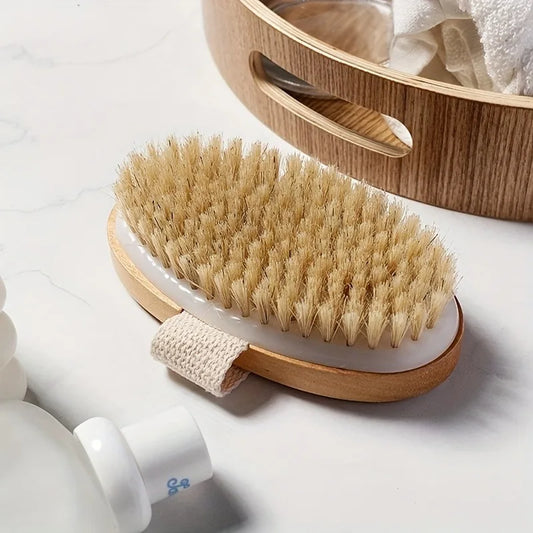 Natürliche Borsten-Körper-SPA-Bürste für nasse und trockene Haut, weicher Bade-Massagebürste für den Heimgebrauch. So ist Leben