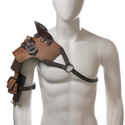 Mittelalterlicher Wikinger-Krieger, Ritter, Schulterpanzer, Gladiator, Piraten-Pauldrons, Steampunk, Vintage-Stil, PU-Leder, Spaulders, Cosplay-Kostüm So ist Leben