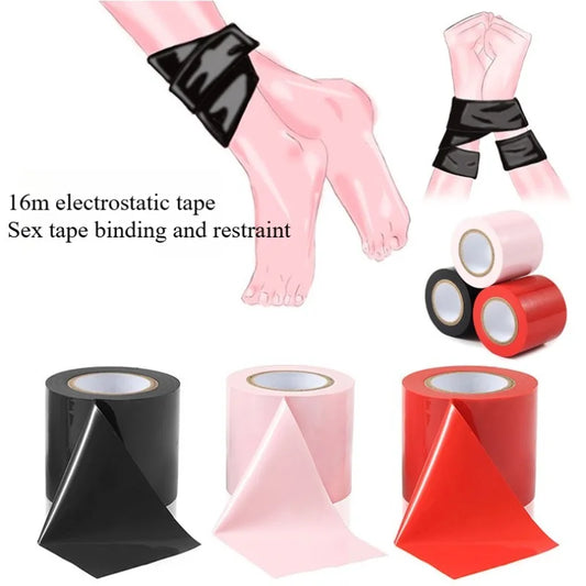 Statisches haftendes Bondage-Klebeband, 16 Meter, wiederverwendbar, SM-Fessel für Erwachsene, BDSM-Spiel, Fetisch-Ausrüstung, Emotion-Freigabe-Spielzeug, keine Rückstände So ist Leben