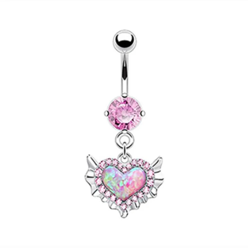 Herzförmiger Nabelring Ornament Wassertropfen 14G Bauchnabelpiercing Langhantel Anhänger Bauch Nombril Piercing Damenschmuck So ist Leben