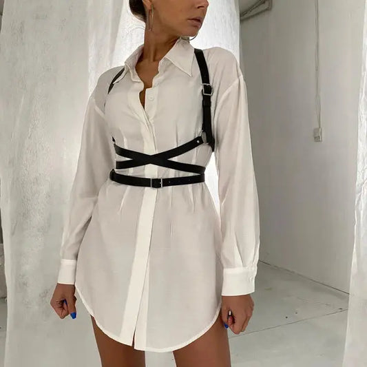 Women's Corset Belt Waist Straps PU Leather Harness Body Bondage Top Belt Punk Gothic Clothes Rock Fashion Accessories for Girl - So ist Leben