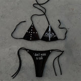 Y2K Millennium Spicy Girls Style Gothic Retro Beliebtes Vielseitiges Neckholder-Bikini-Set Amerikanischer Trendiger Mode-Bikini-Set So ist Leben