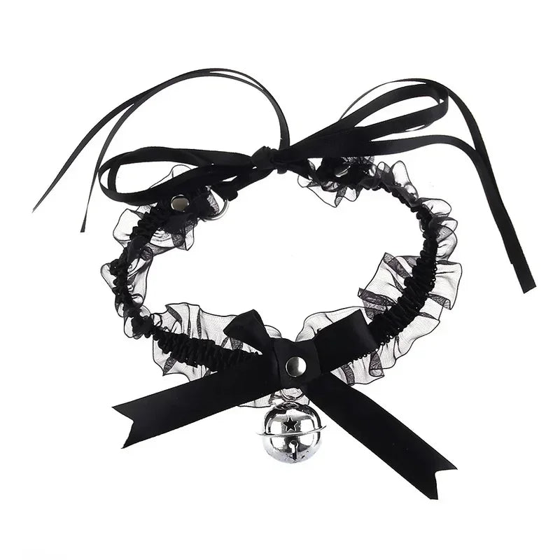 Nette Mode Kreative Frauen Gothic Einfache Sexy Spitze Kragen Anhänger Bogen Knoten Glocke Choker Halskette Kleid Mädchen Partei Schmuck So ist Leben
