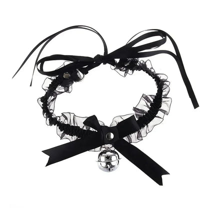Nette Mode Kreative Frauen Gothic Einfache Sexy Spitze Kragen Anhänger Bogen Knoten Glocke Choker Halskette Kleid Mädchen Partei Schmuck So ist Leben