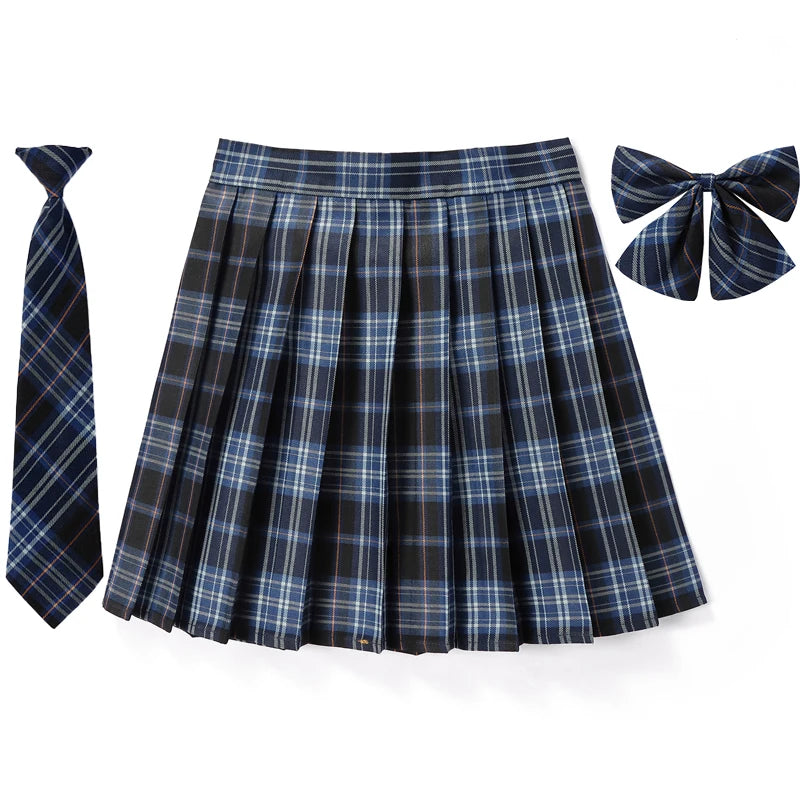 Frauen Hohe Taille Gefaltete Rock Plaid Krawatte Sommer Neue Harajuku Preppy Mini EINE Linie Japanische Schule Uniformen Mädchen Kawaii Rock So ist Leben