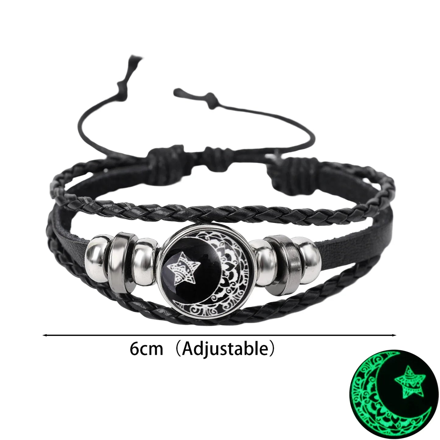 1/2 Stück Sonnen- und Mond-Armband, leuchtend, verstellbar, schwarz, geflochten, romantische Armbänder für Freunde, Freundin, Freundschaft, Geburtstagsgeschenke So ist Leben