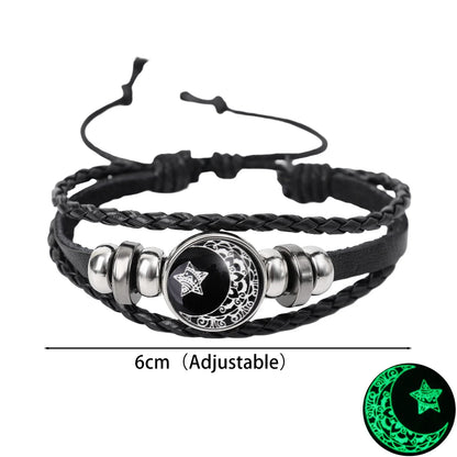 1/2 Stück Sonnen- und Mond-Armband, leuchtend, verstellbar, schwarz, geflochten, romantische Armbänder für Freunde, Freundin, Freundschaft, Geburtstagsgeschenke So ist Leben