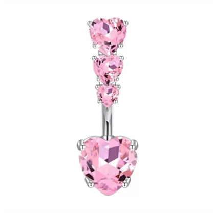 1PCS Rosa Krone Bauchnabel Ringe Schmuck Edelstahl Herz Nabel Piercing Barbell Kristall Nette Bauch Ringe Für Frauen Mädchen So ist Leben