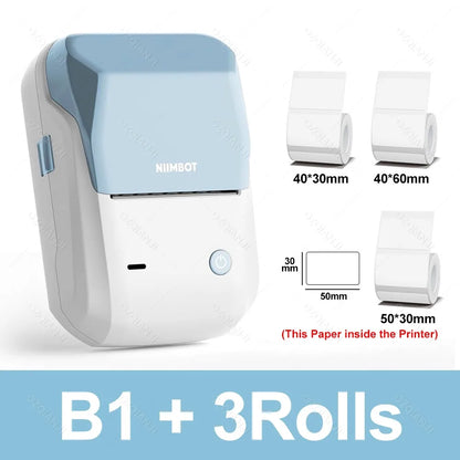 NIIMBOT B1 Tragbarer Thermodrucker mit Bändern, 5,1 cm, selbstklebende Etikettenmaschine, Mini-Bluetooth-Aufkleberhersteller, wasserdichte Etikettenrolle So ist Leben