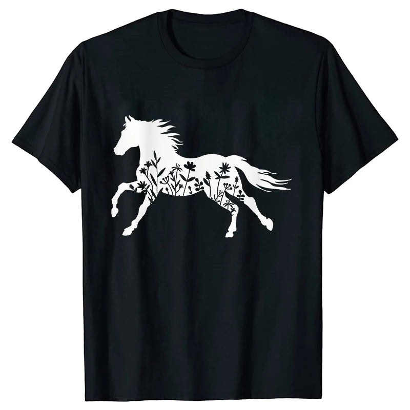 New Fashion Men Women T Shirt Horse Heartbeat Design Adults Children's Clothing Fashion Harajuku Horse Lover Tee T-Shirt Gifts So ist Leben