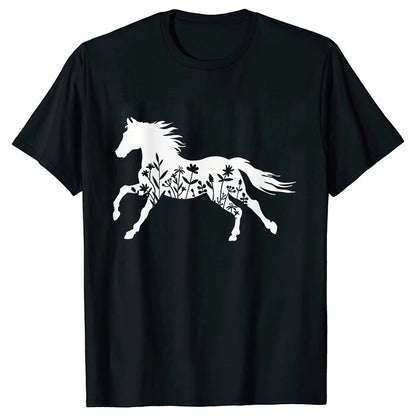 New Fashion Men Women T Shirt Horse Heartbeat Design Adults Children's Clothing Fashion Harajuku Horse Lover Tee T-Shirt Gifts So ist Leben