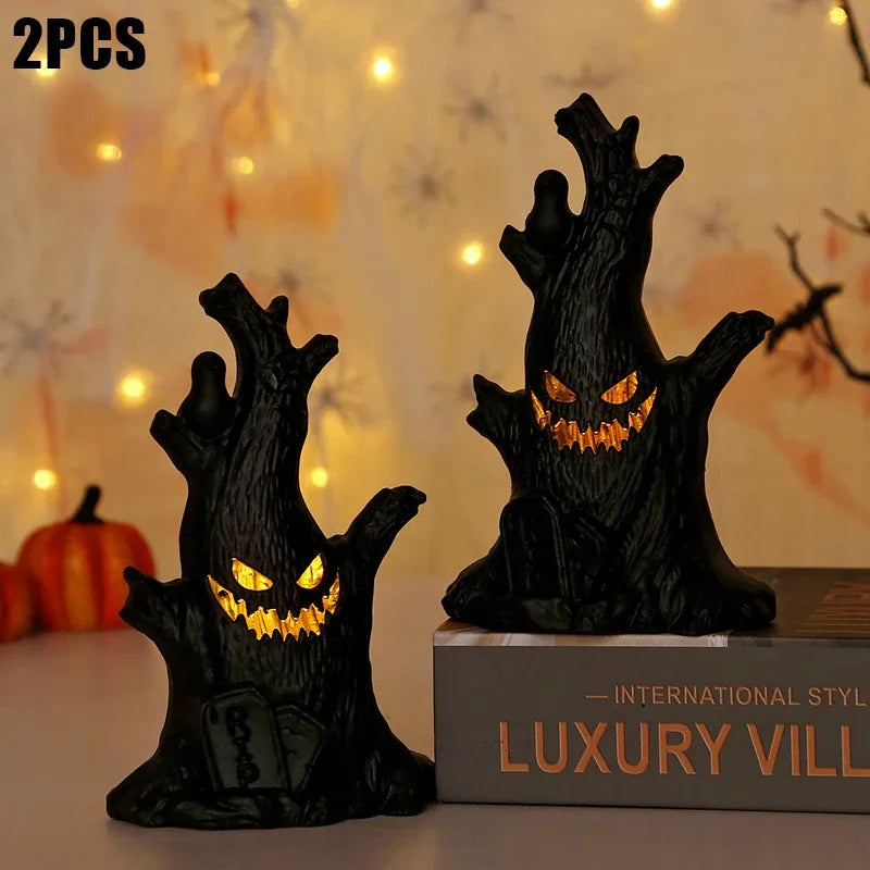 Halloween Dekoration Geist Baum Led Nacht Leuchten Geist Laterne Geist Gesicht Baumstumpf Laterne Festival Atmosphäre Horror Dekoration So ist Leben