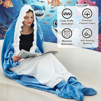 Shark Cosplay Onesie – Warme Flanell Homewear für Erwachsene So ist Leben