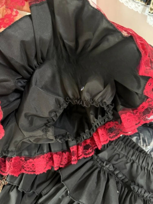 Harajuku Y2k Röcke Damenbekleidung Japanische Mode Süße Neue Punk Rüschen Minirock Spicy Girls Chic So ist Leben