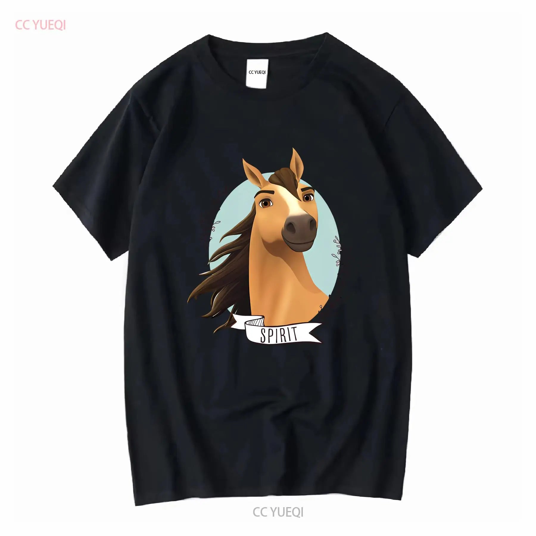 Spirit Wild Horse Kinder-T-Shirt mit langen oder kurzen Ärmeln, Vintage-Waschung, Grafik, Unisex-Mode, vielseitig, bequem So ist Leben