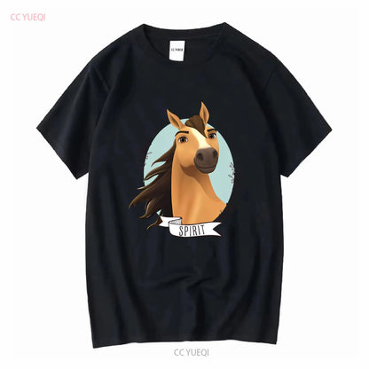 Spirit Wild Horse Kinder-T-Shirt mit langen oder kurzen Ärmeln, Vintage-Waschung, Grafik, Unisex-Mode, vielseitig, bequem So ist Leben